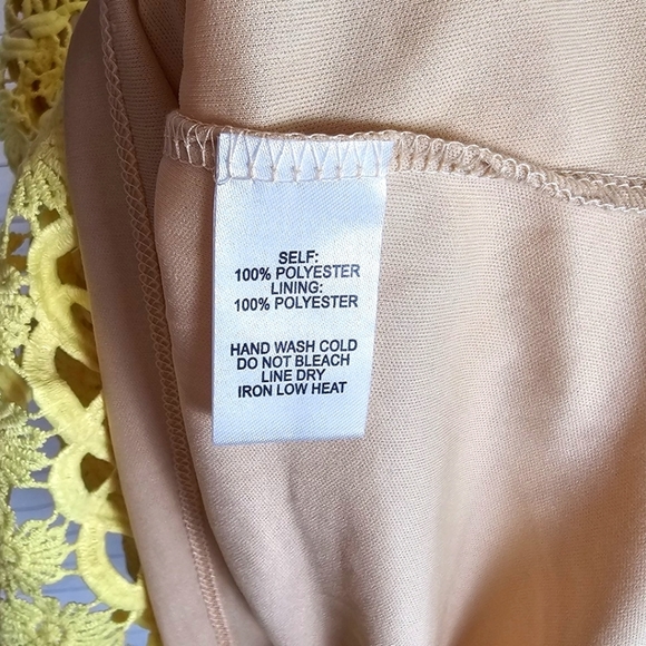 LULU'S Beauty and Lace Yellow Crochet Lace Mini Dress, sz Small - Picture 12 of 16